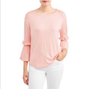 Alexander Jordan Blush Crew Neck Bell Sleeve Top M